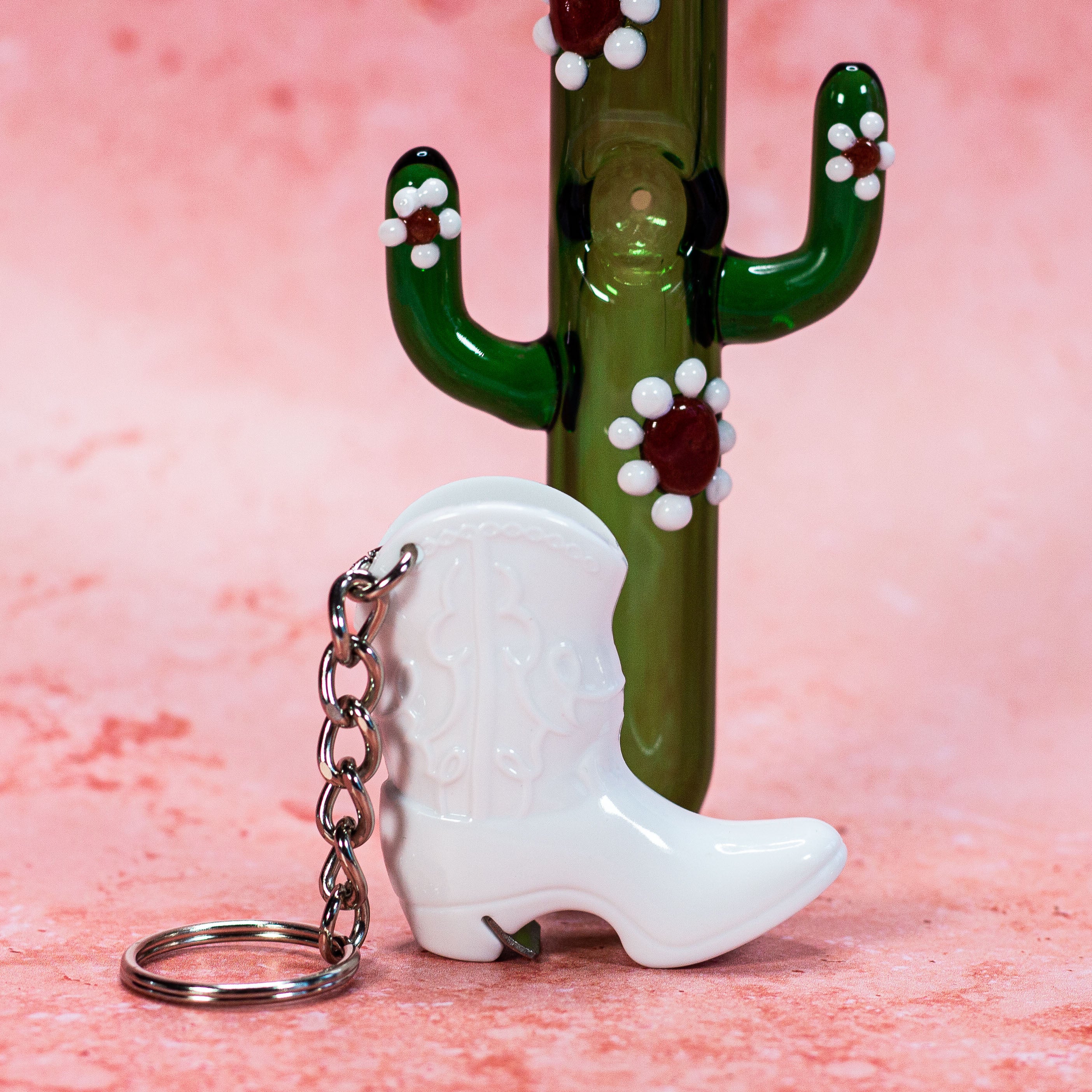 Boot Bottle Opener Keychain- White - Image 4