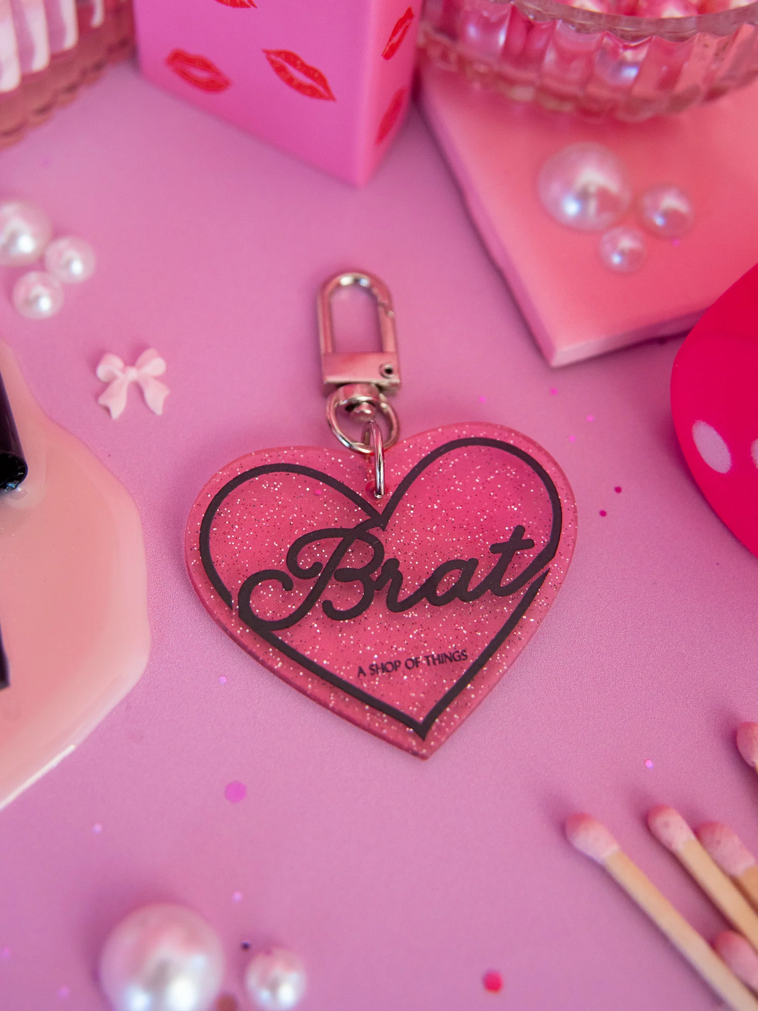 Brat Keychain- Pink - Image 3