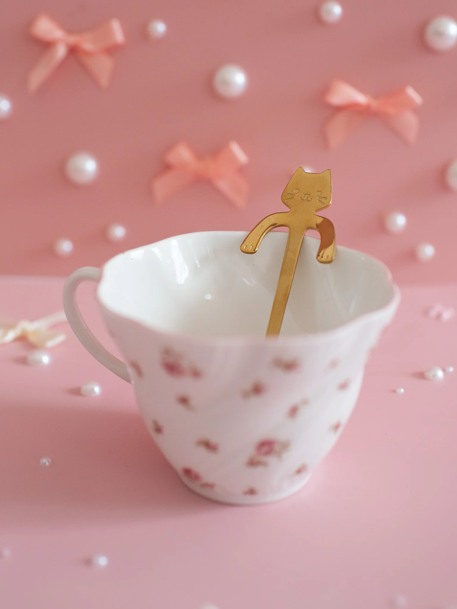 Cat Teaspoon - Gold - Image 3