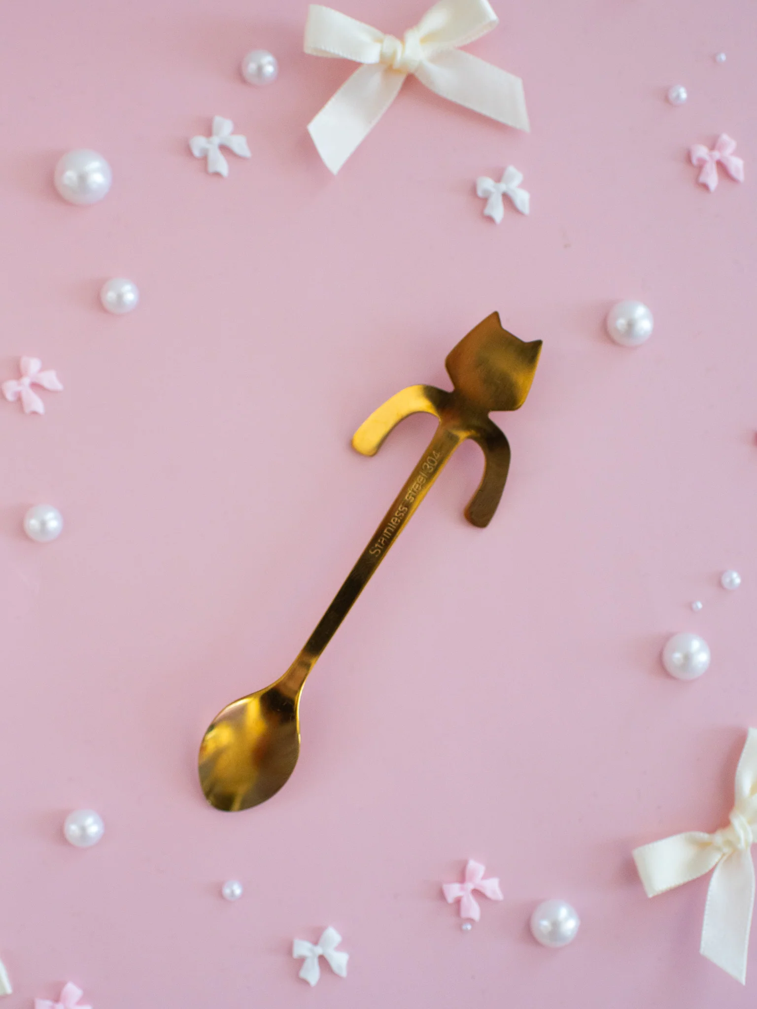 Cat Teaspoon - Gold - Image 5