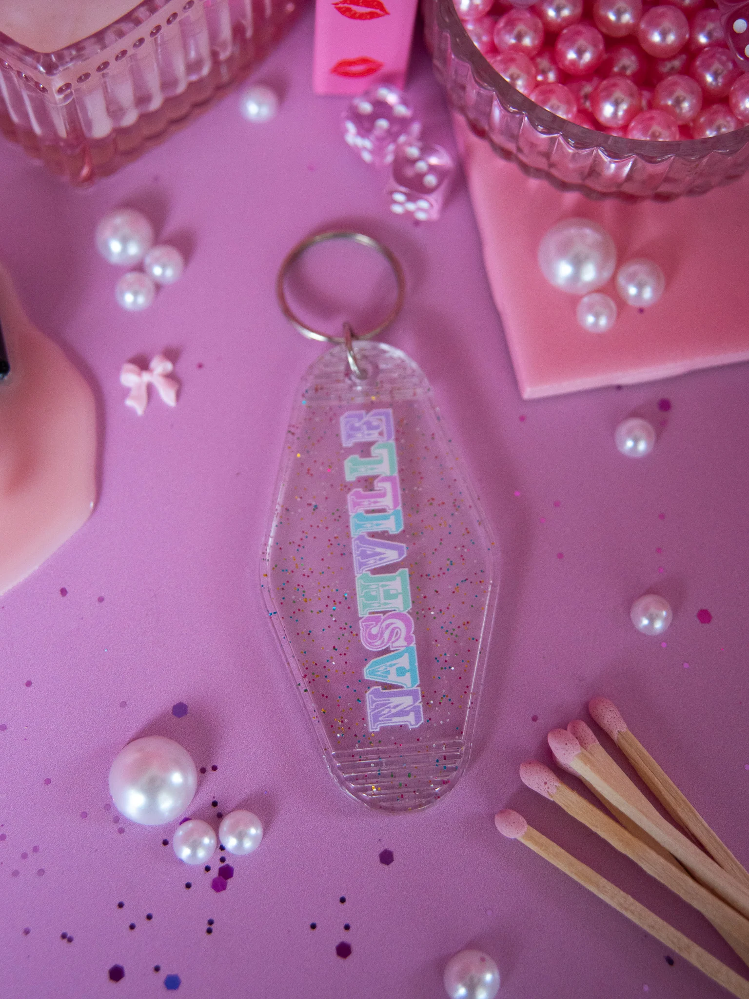 Glittery Nashville Keychain - Image 3