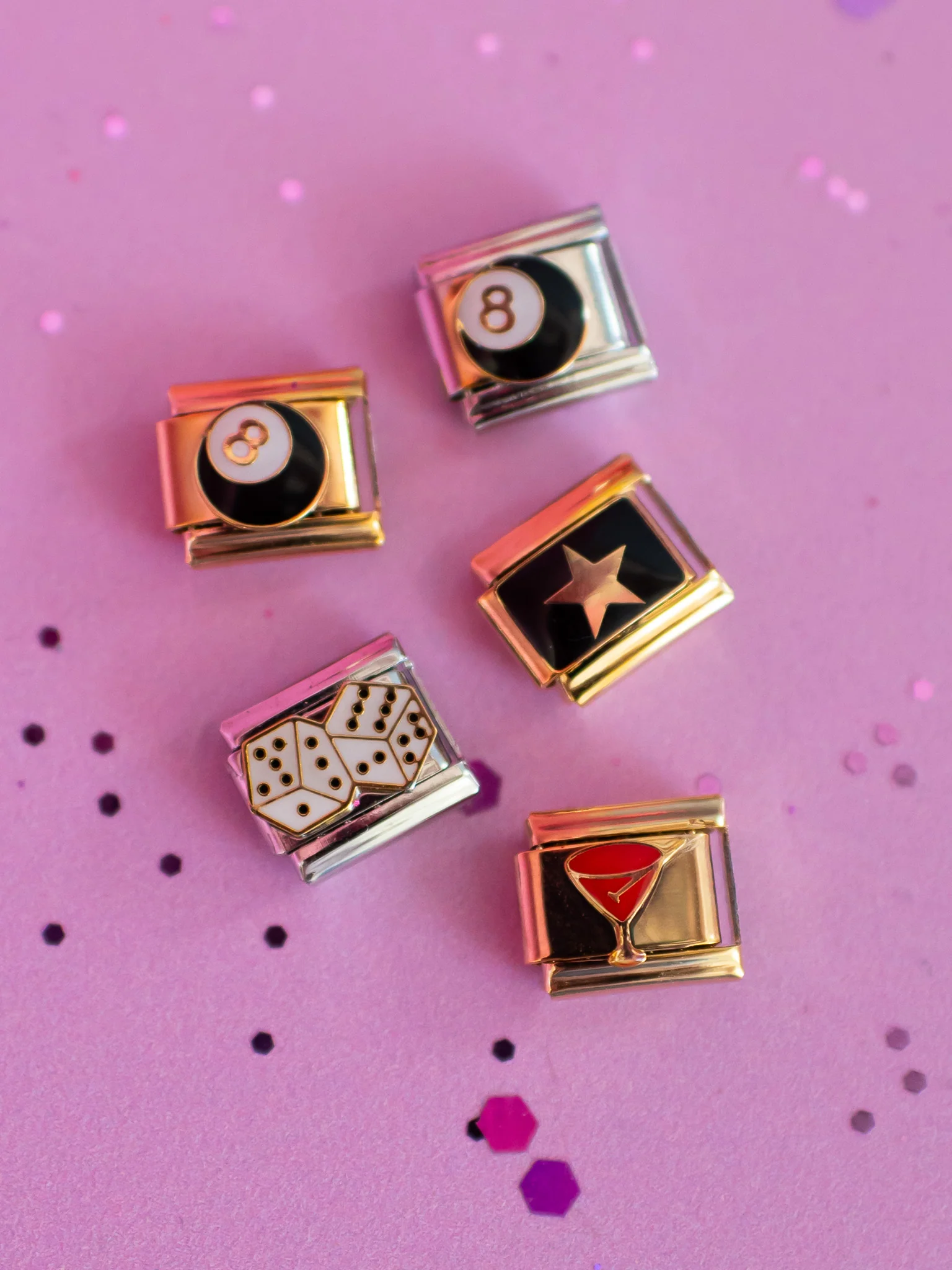 8 Ball Italian Charm- Gold - Image 4