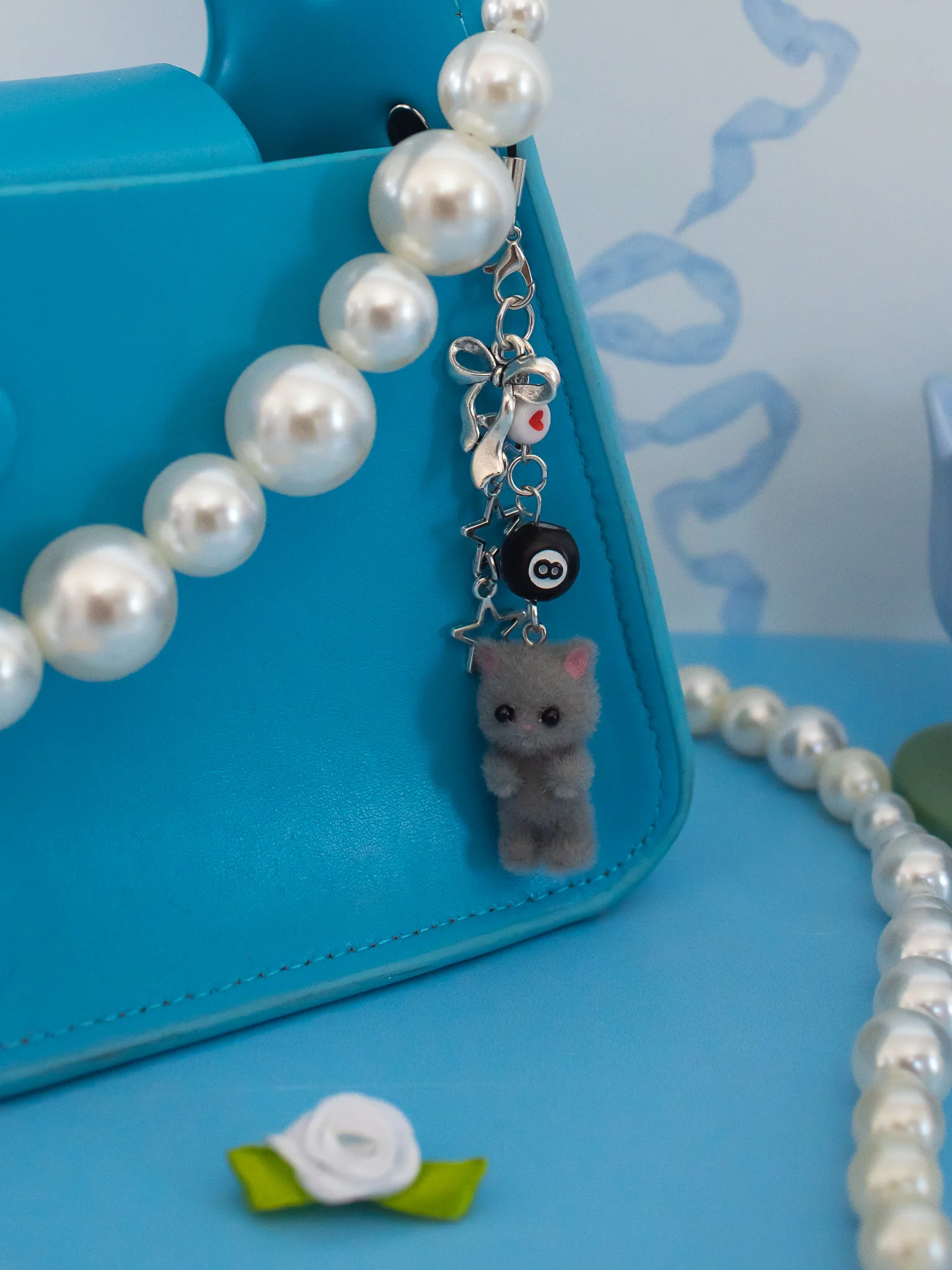 Critter Phone Charm - 8 Ball Kitty - Image 5