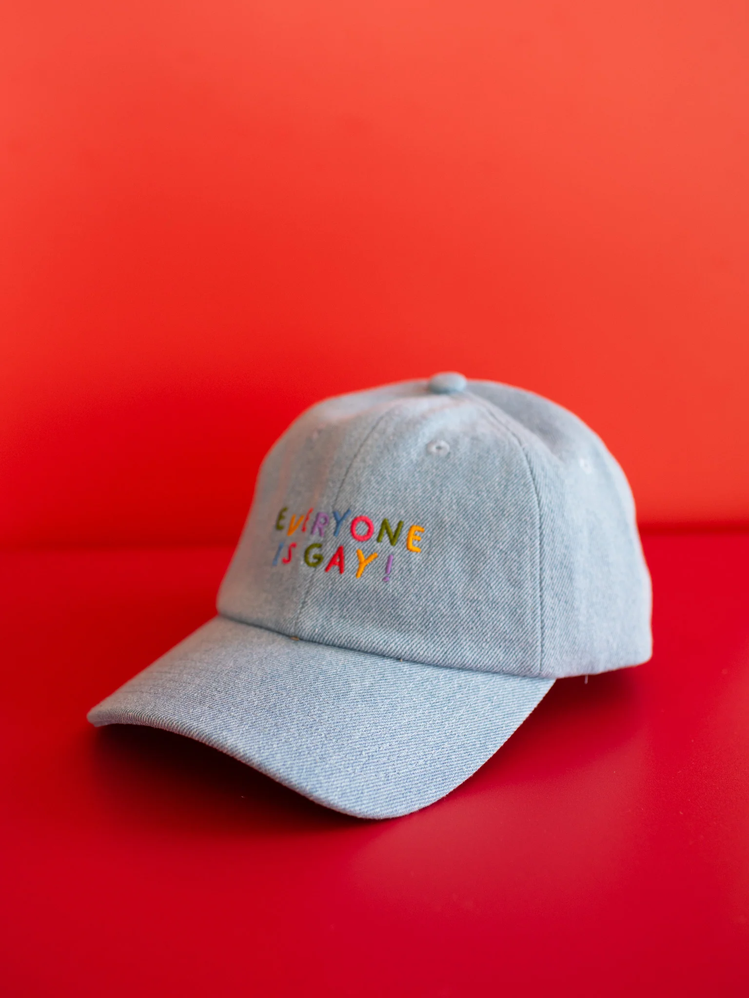 Everyone is Gay Denim Baseball Hat - Image 3