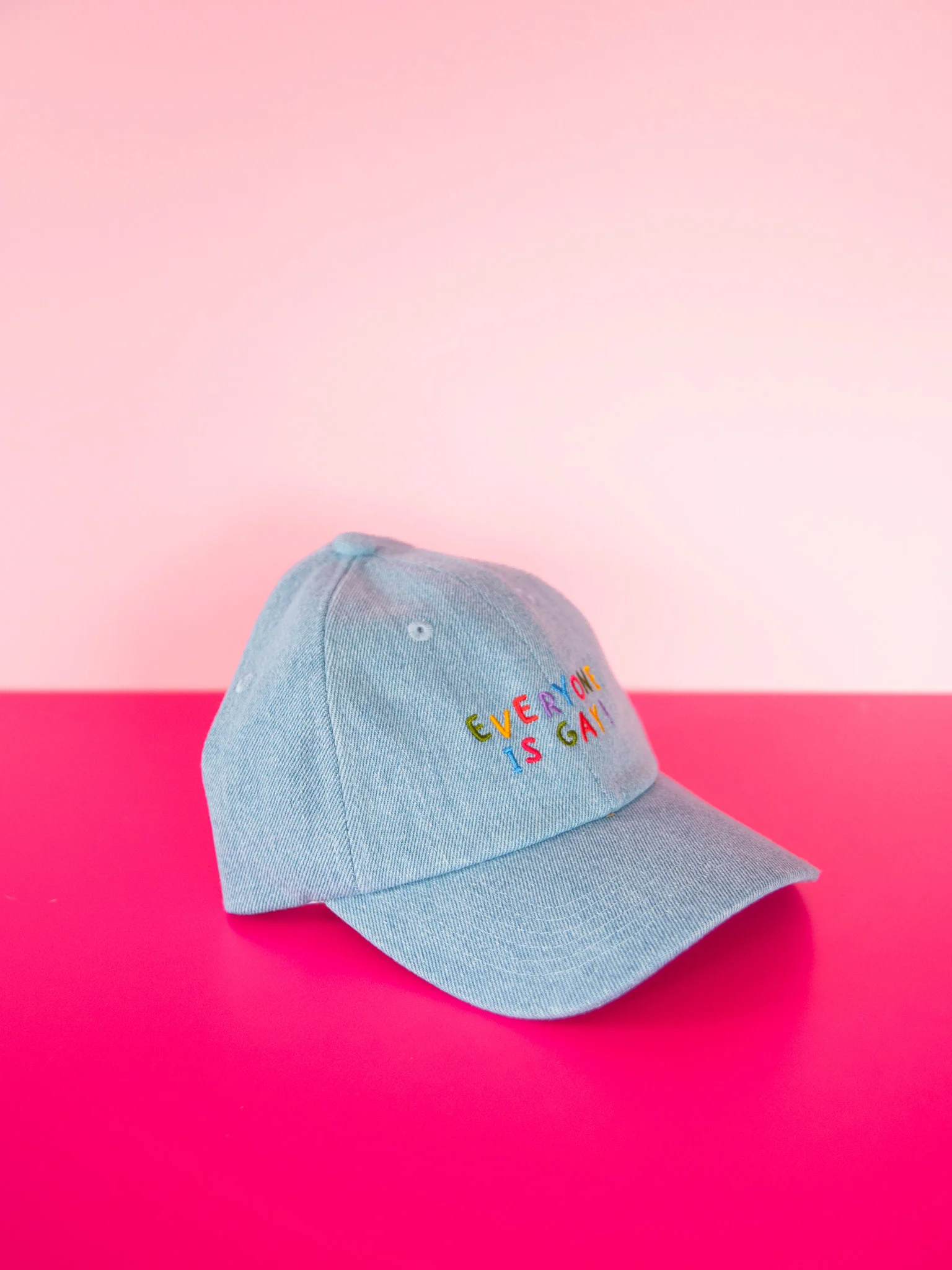 Everyone is Gay Denim Baseball Hat - Image 4