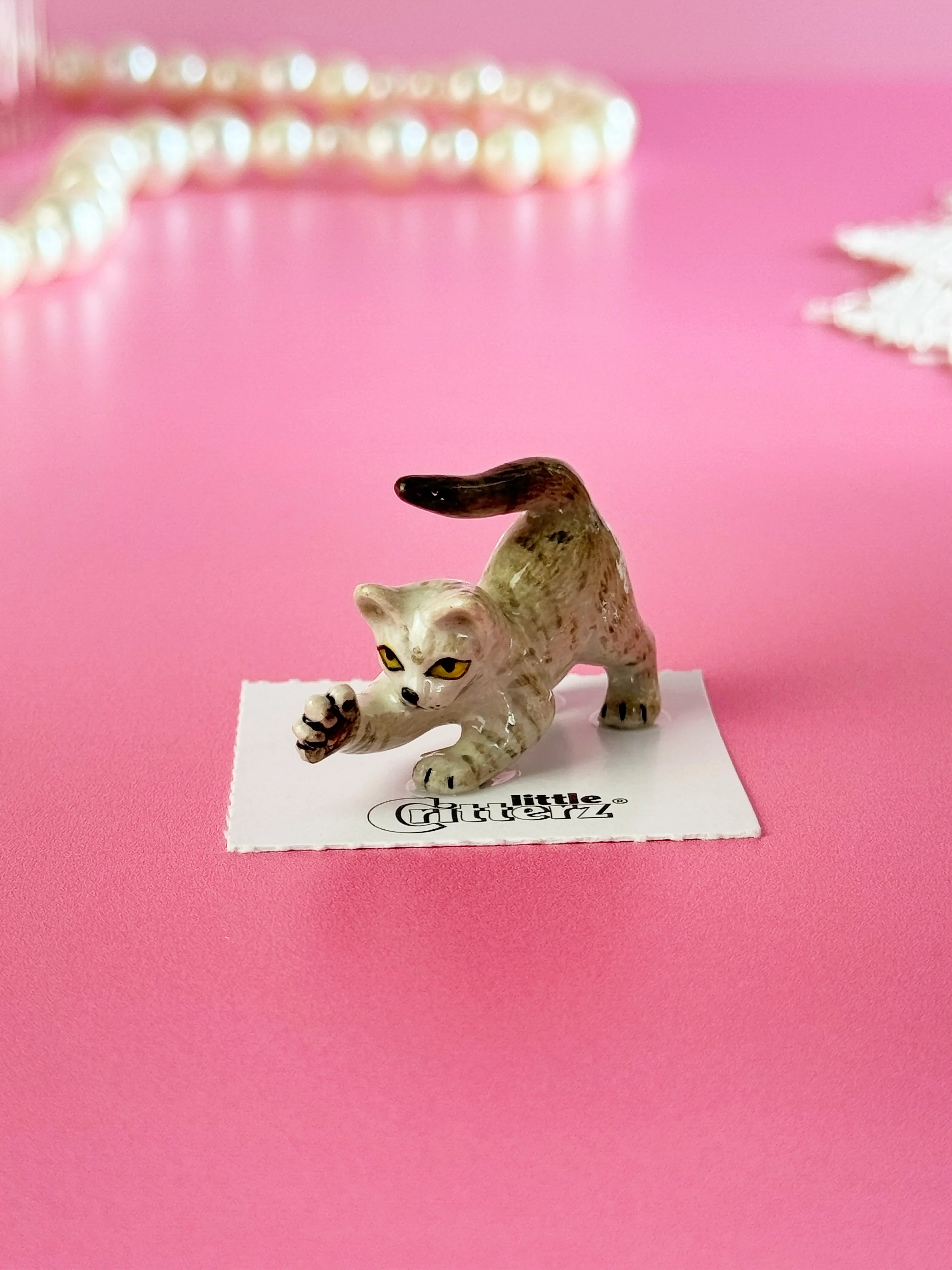 Gray Kitten Mini Porcelain Figurine - Image 5