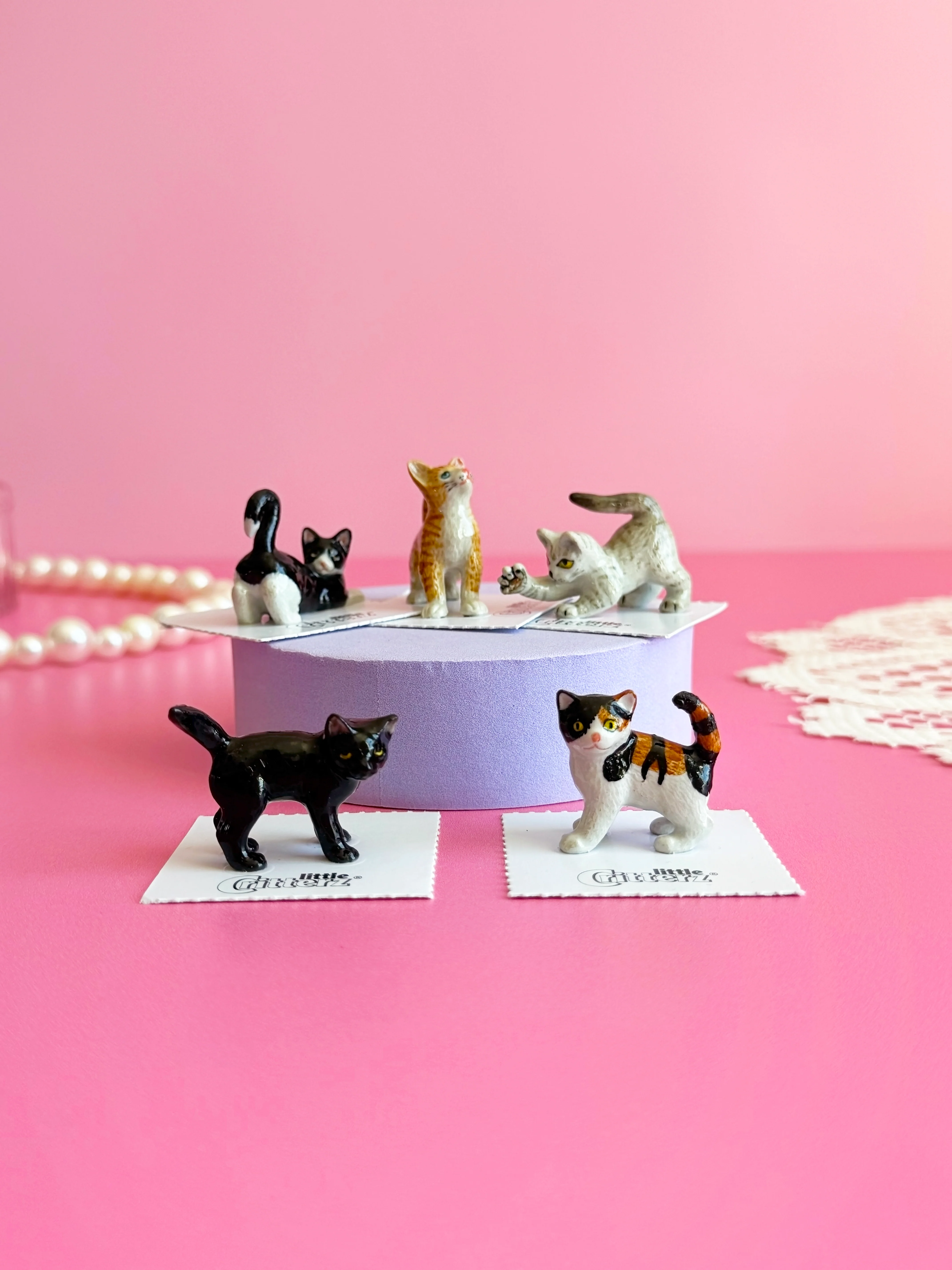 Gray Kitten Mini Porcelain Figurine - Image 7