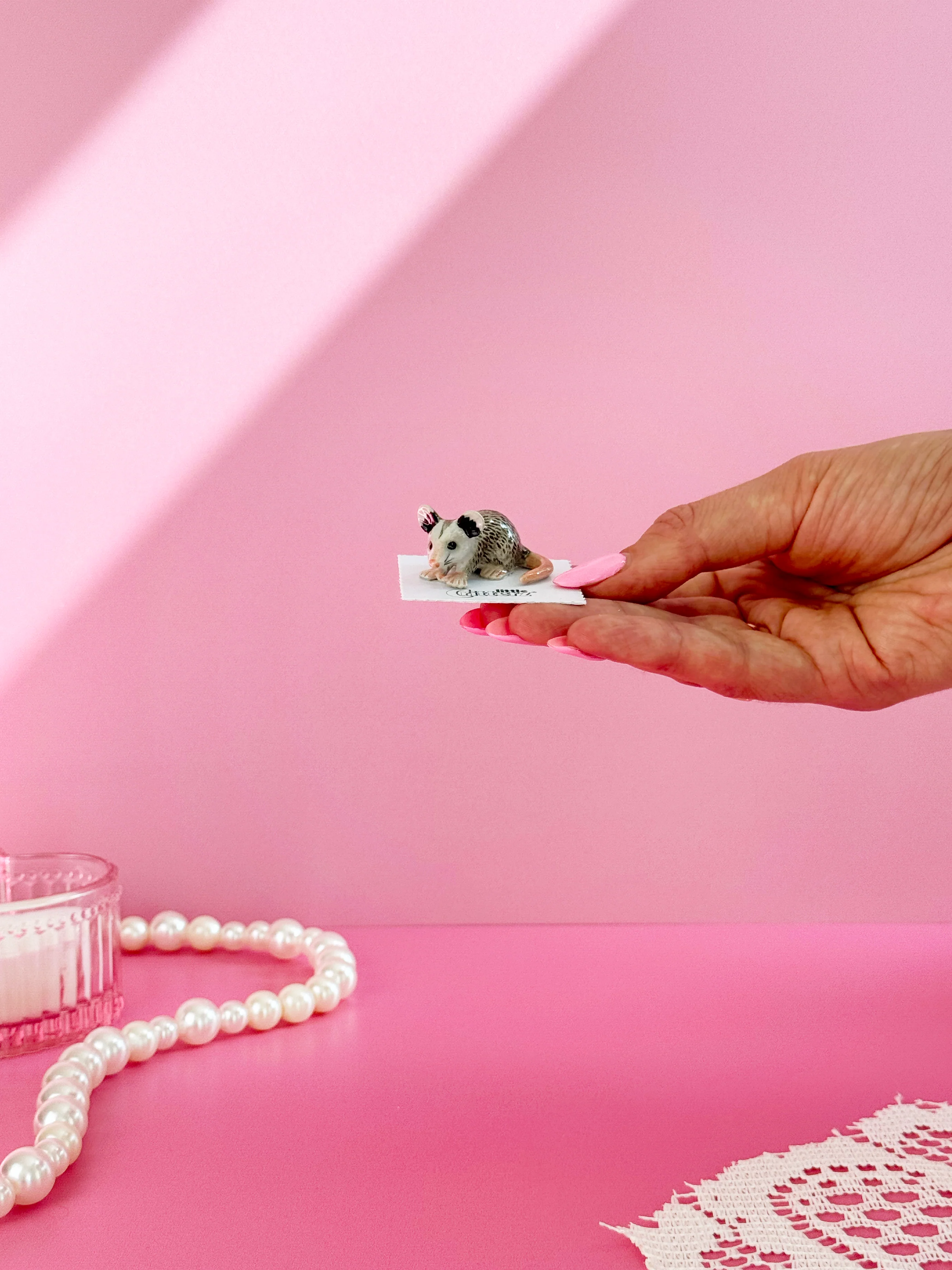 Opossum Mini Porcelain Figurine - Image 3