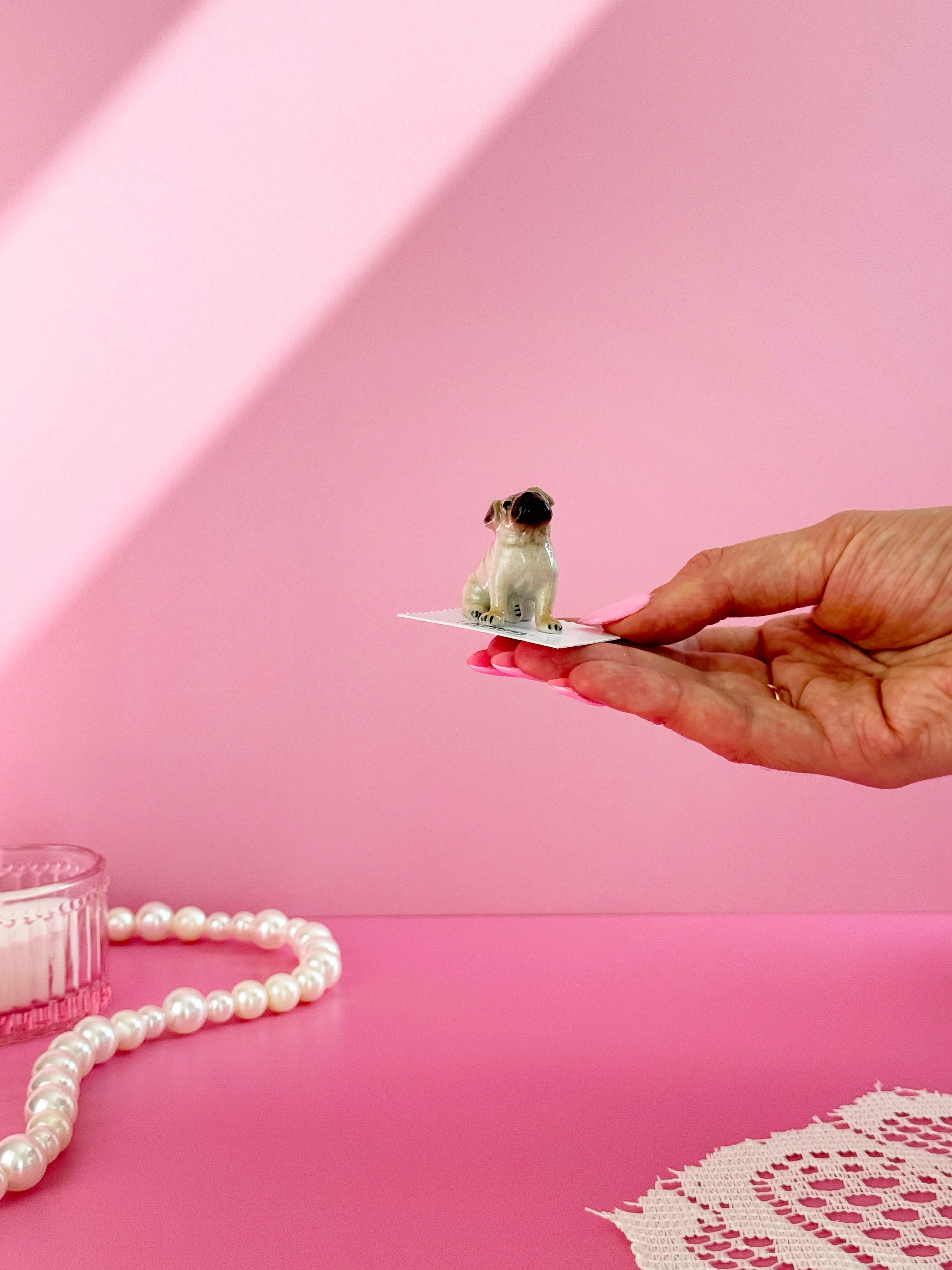 Pug Mini Porcelain Figurine - Image 3