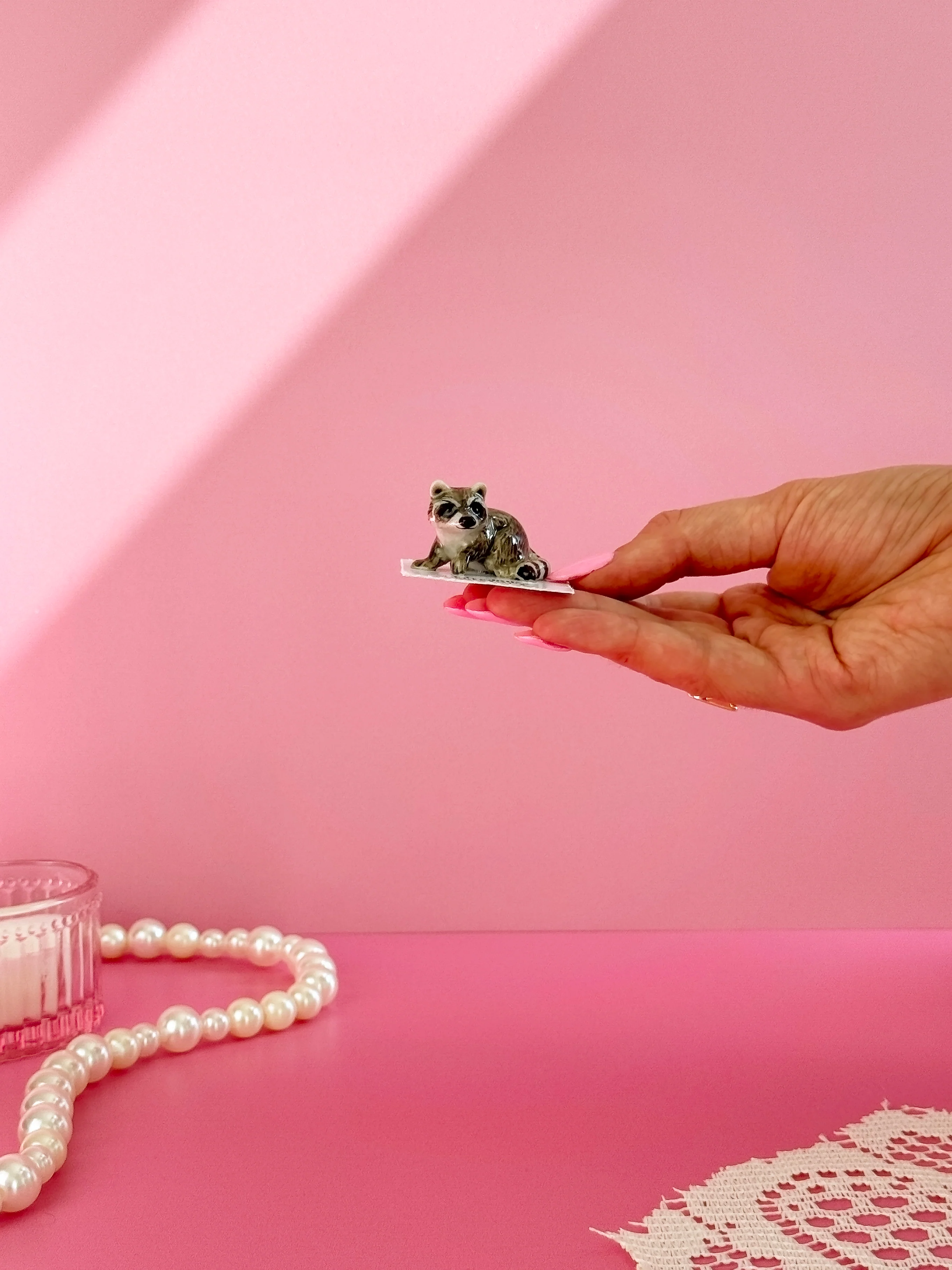 Raccoon Mini Porcelain Figurine - Image 3